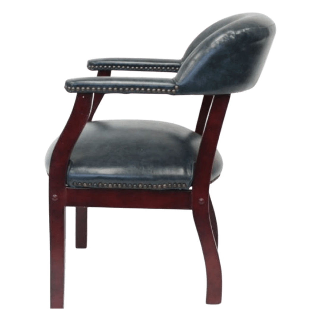 Boss Captain’s guest, accent or dining chair in Blue Vinyl - Image 6