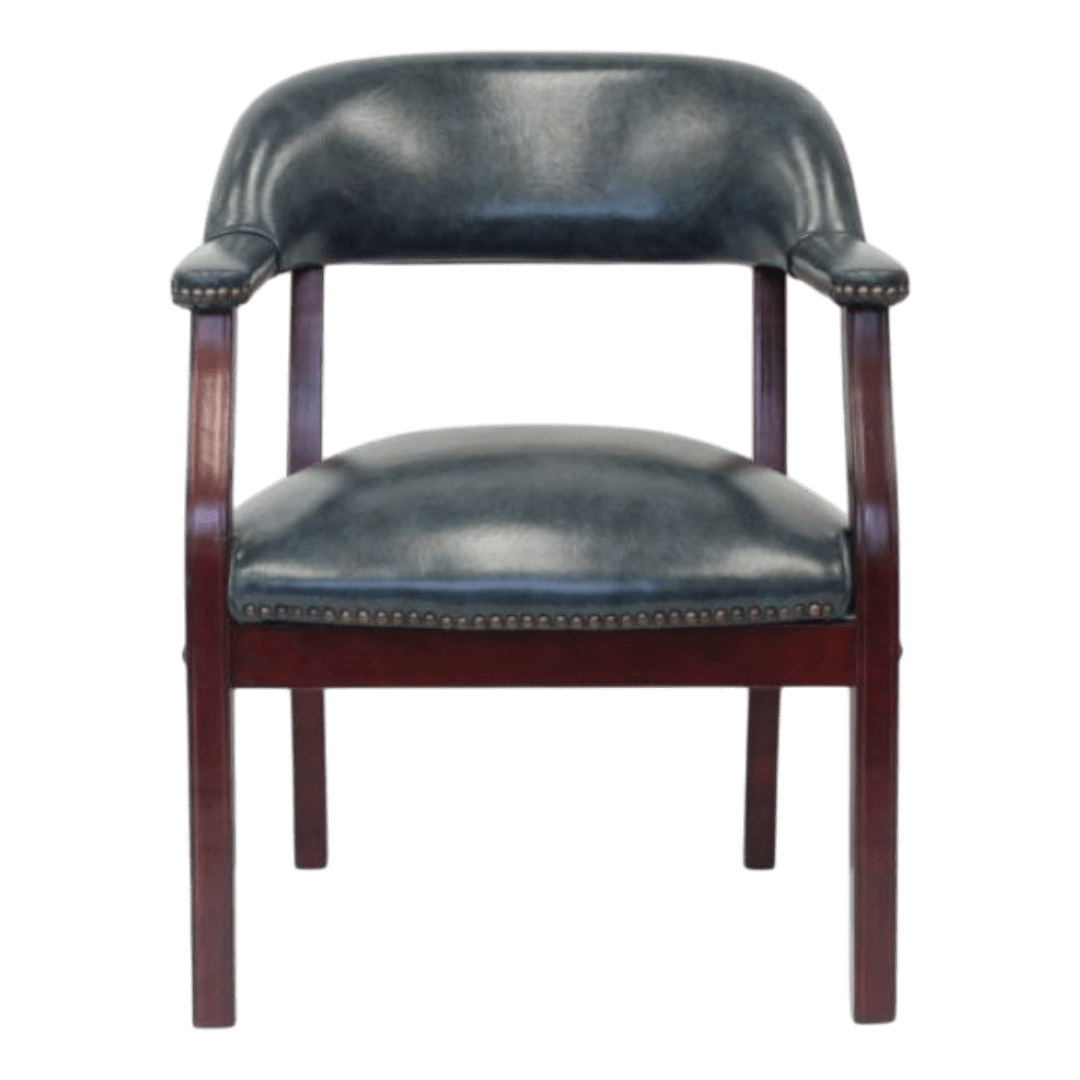 Boss Captain’s guest, accent or dining chair in Blue Vinyl