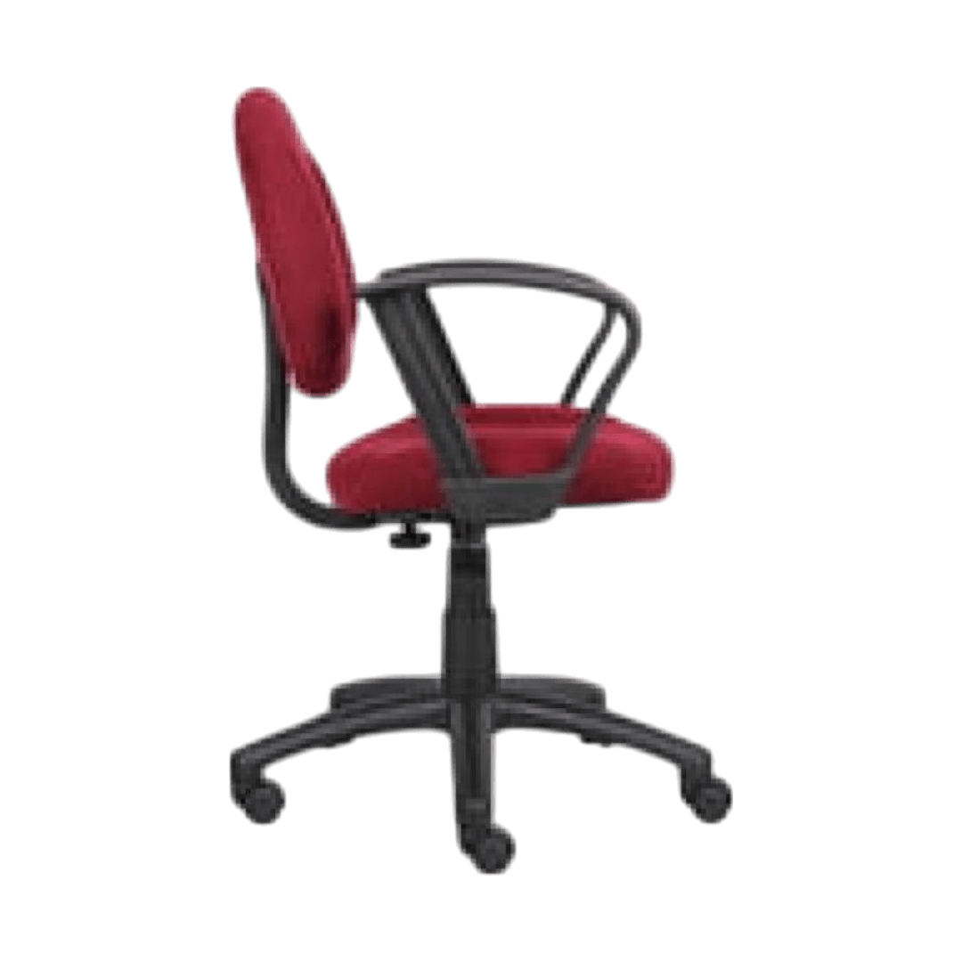 Boss Perfect Posture Deluxe Office Task Chair with Loop Arms, Burgundy - Image 6