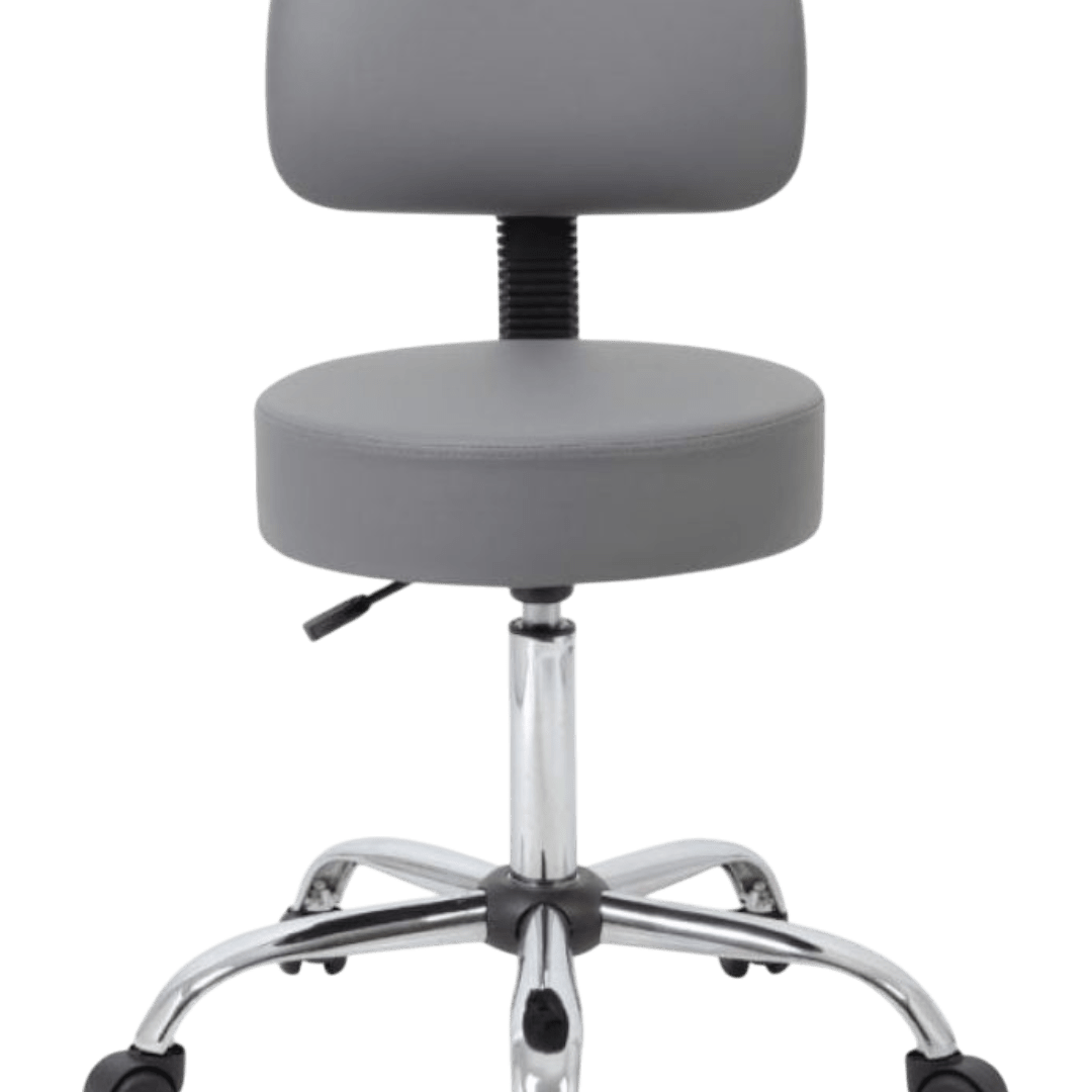 Boss Be Well Medical Spa Professional Adjustable Stool with Back, Grey - Image 9
