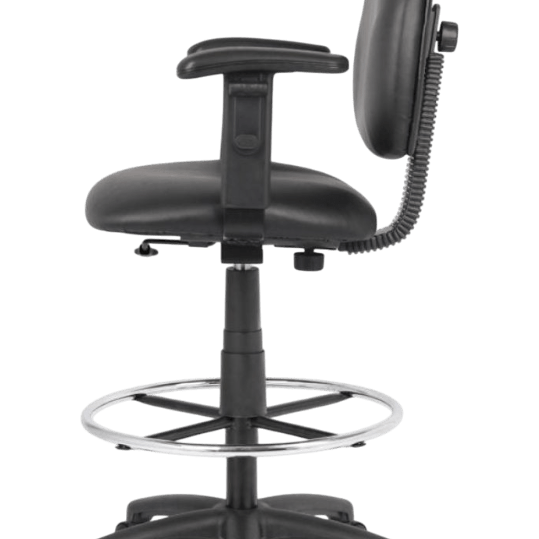 Boss Stand Up Drafting Stool with Foot Rest Black Antimicrobial Vinyl - Image 11