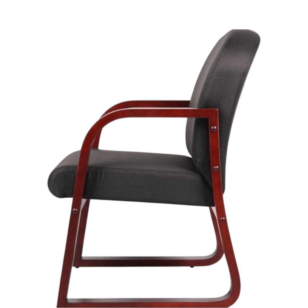 Boss Mahogany Frame guest, accent or dining chair In Black Fabric - Image 6