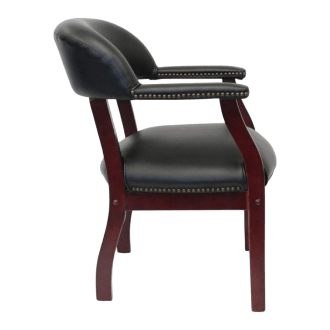 Boss Captain’s guest, accent or dining chair in Black Vinyl - Image 6