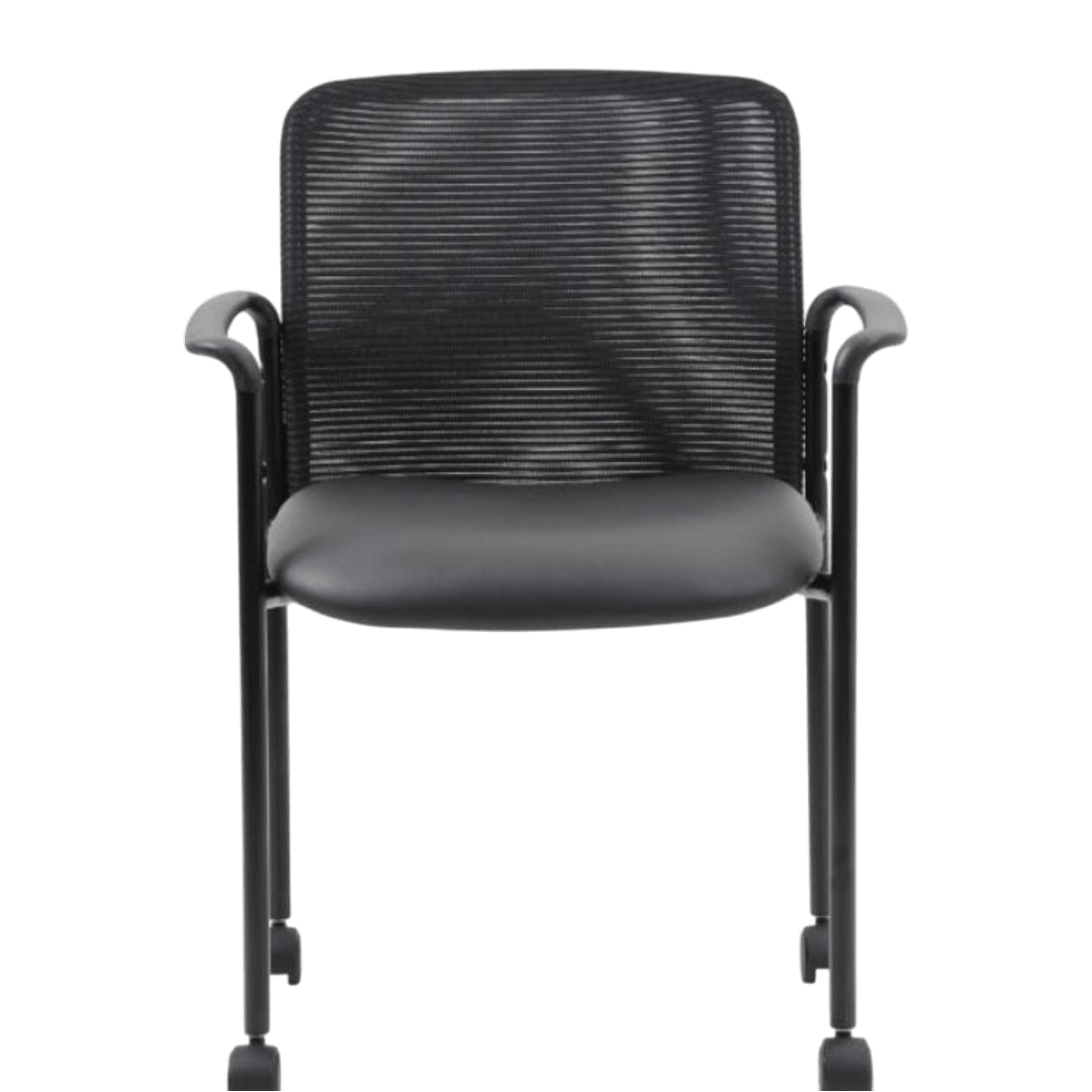 Boss Mesh Guest Chair with Casters, Black