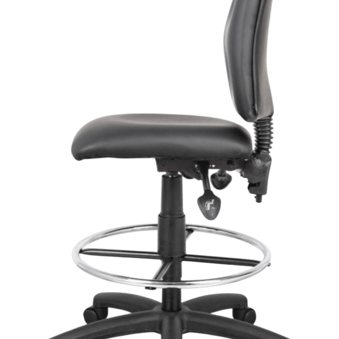 Black Caressoft Drafting Stools W/adj Arms & Footring - Image 14