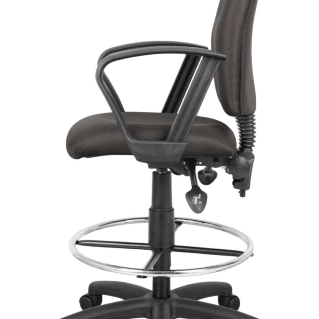 Black Fabric Drafting Stools W/footring - Image 8