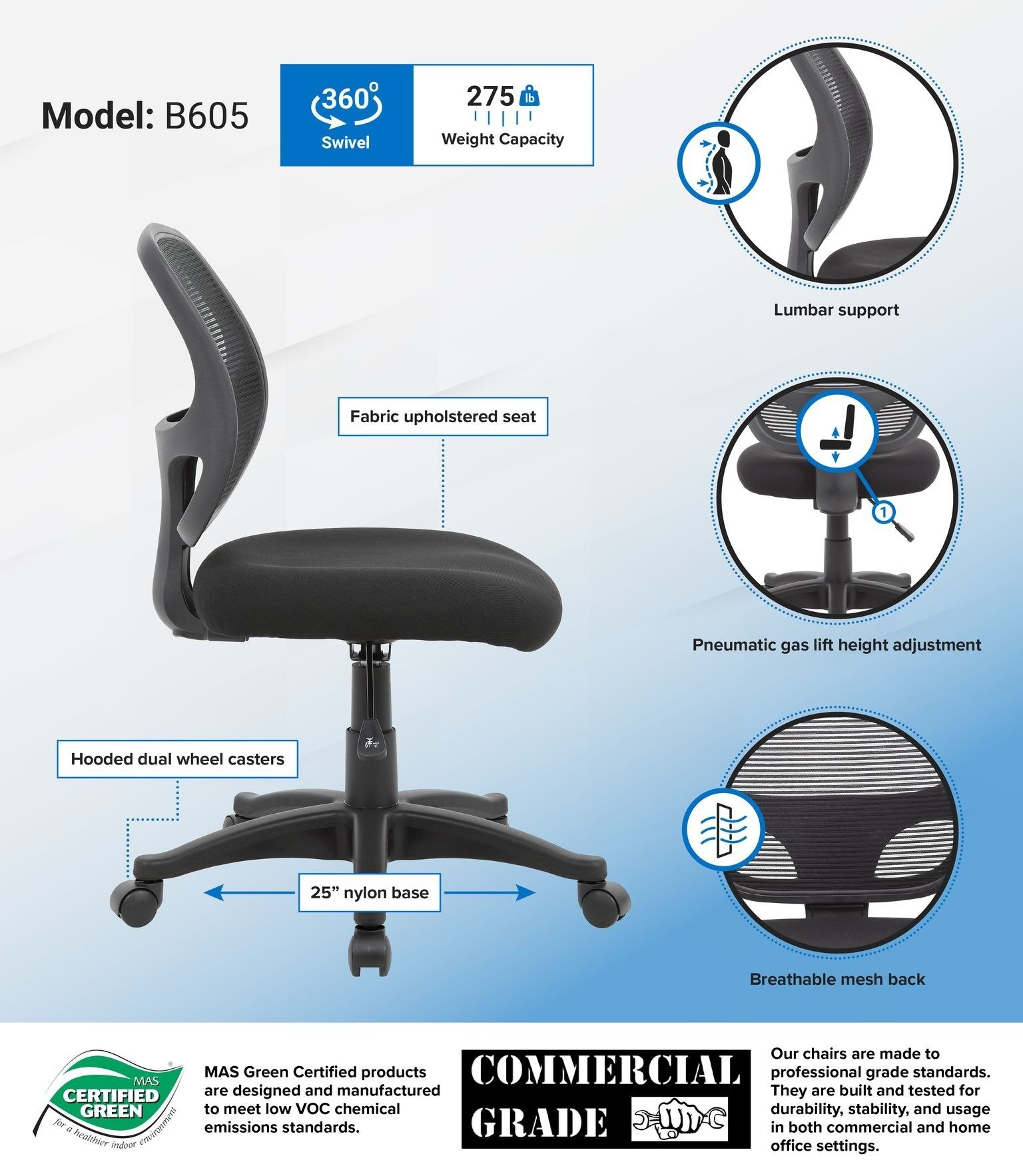 Boss Commercial Grade Mesh Task Chair - Image 5