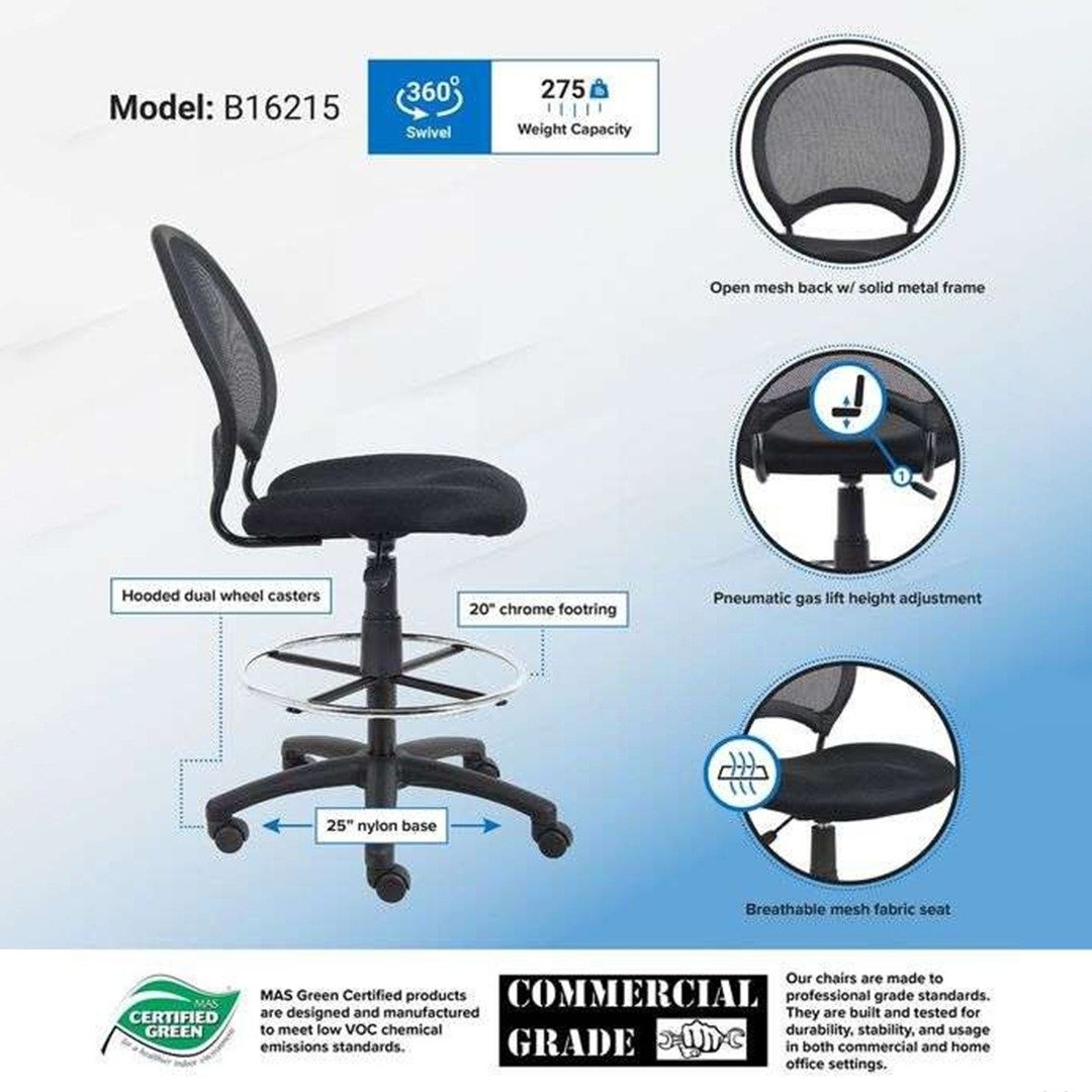 Black Antimicrobial Vinyl Medical Stool With Back Cushion - Image 6