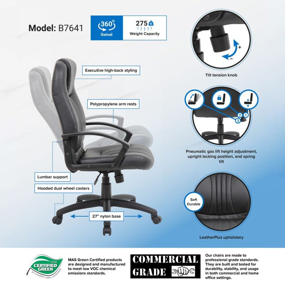 Boss High Back Leather Plus Chair - Image 7
