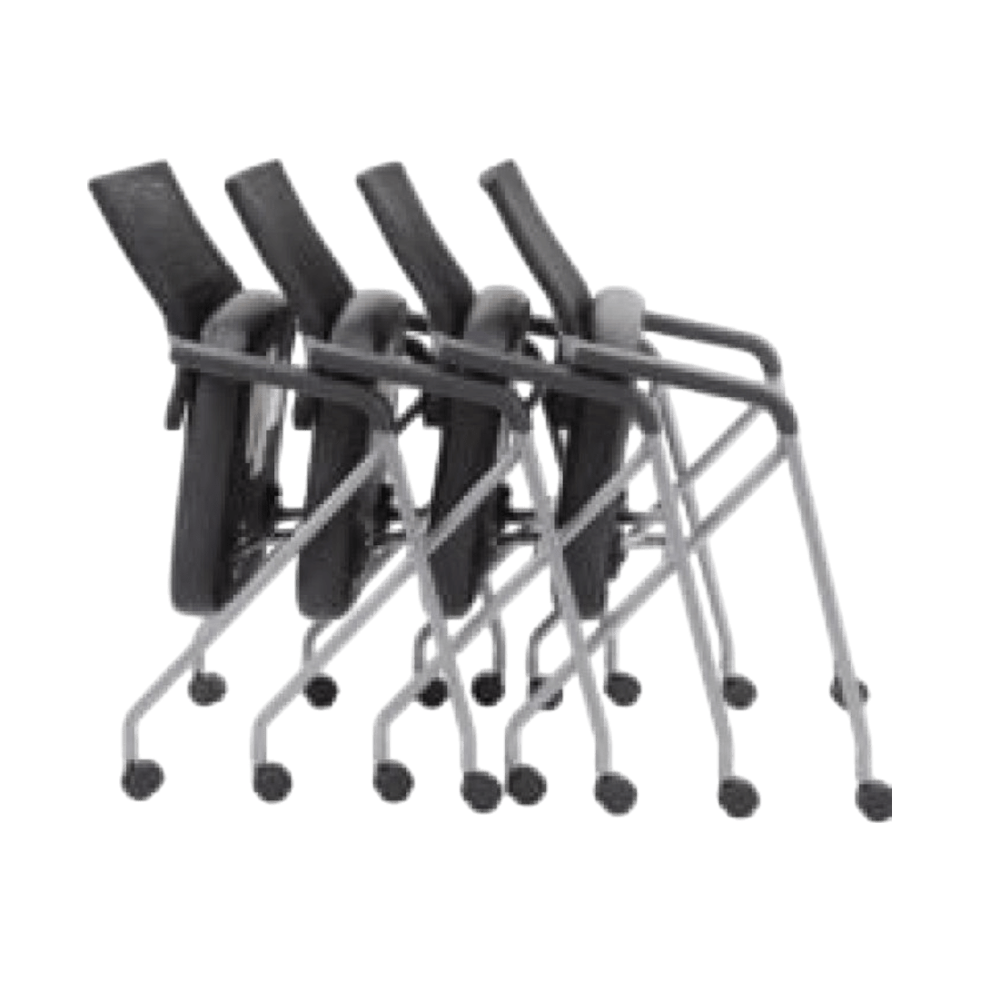 Boss Black Mesh Training Chair With Pewter Frame, (set of 2) - Image 10