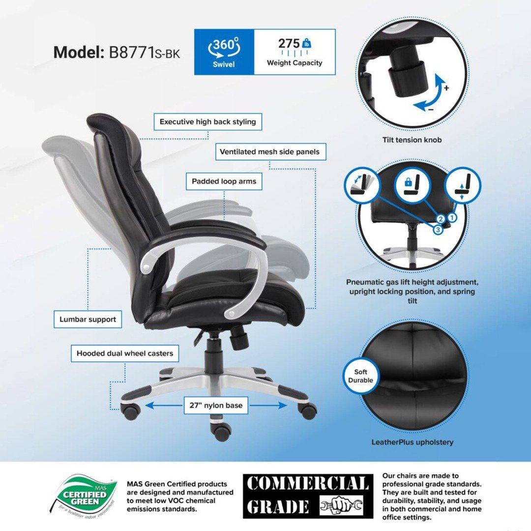 Boss Double Plush High Back Executive Chair - Image 2