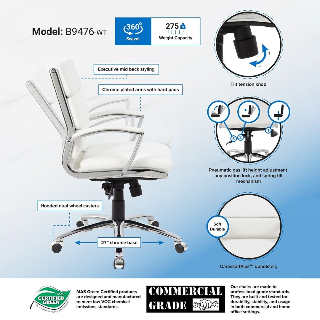 Boss CaressoftPlus Executive Mid-Back Chair - Image 10