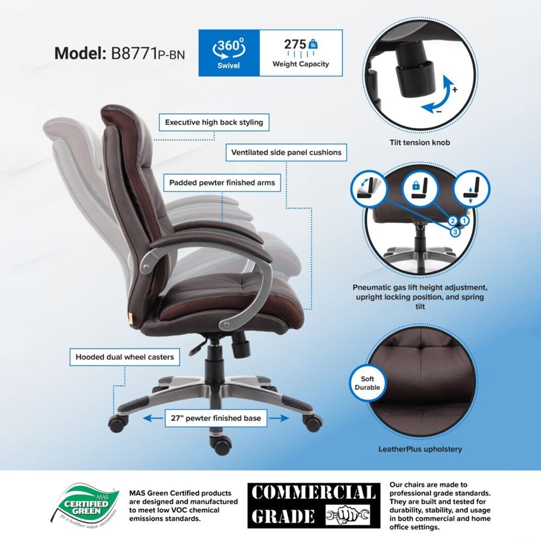 Boss Double Plush High Back Executive Chair - Image 3