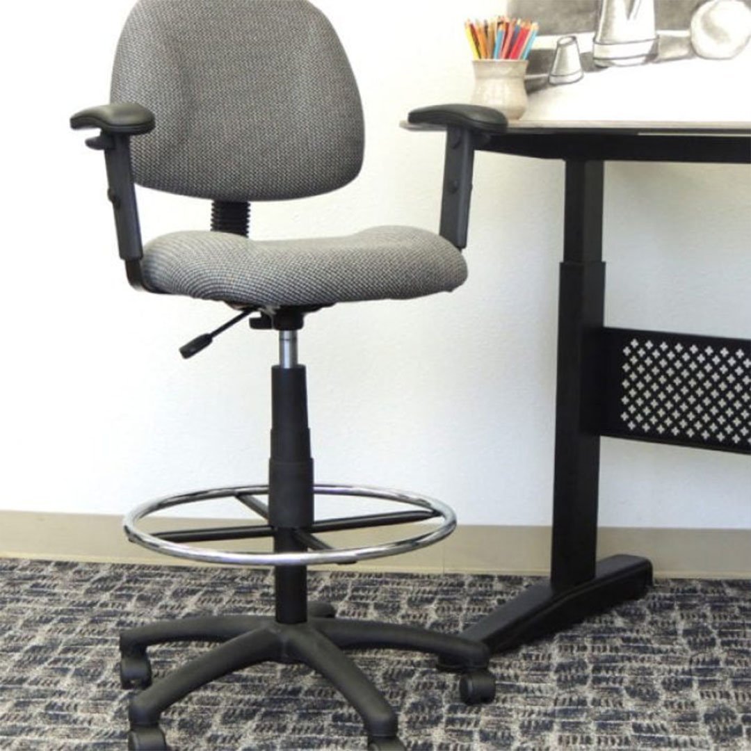Mesh Chair With B909jarm 25 In Base And Foot Ring - Image 12