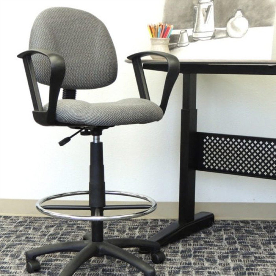 Black Antimicrobial Vinyl Medical Stool With Foot Ring - Image 3