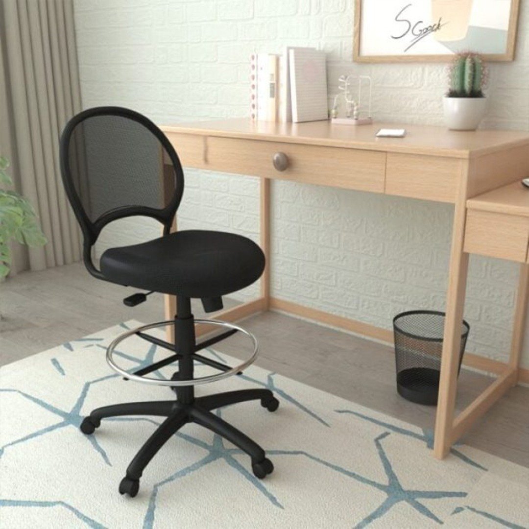 Black Antimicrobial Vinyl Medical Stool With Back Cushion - Image 3