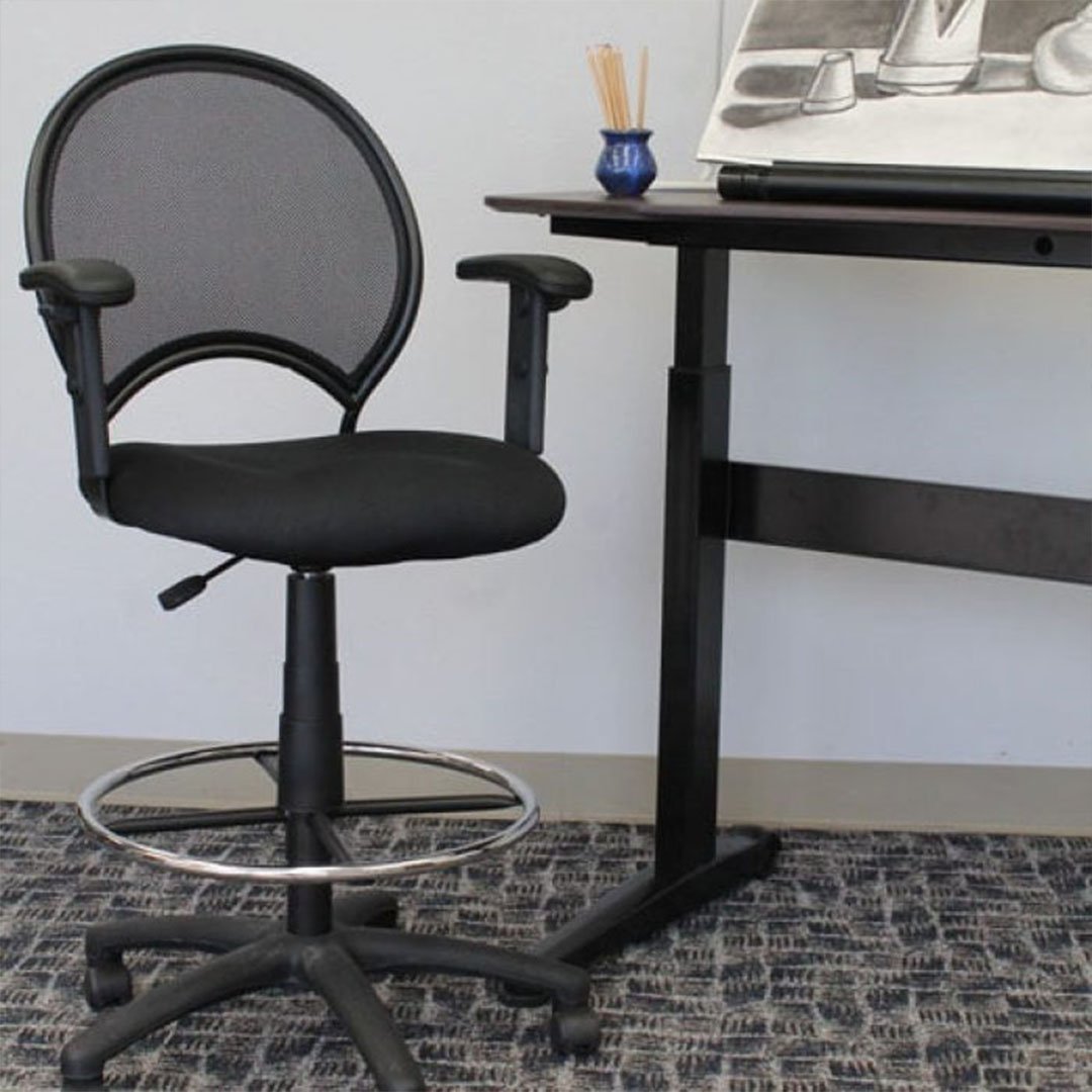 Grey Antimicrobial Vinyl Medical Stool With Back Cushion