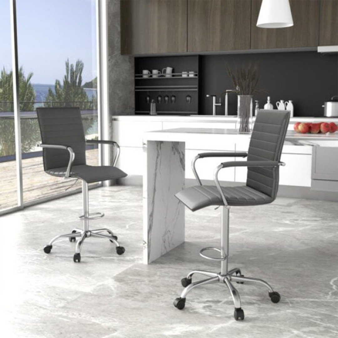 Black Cp Chair With Swivel Seat And Chrome Stand - Image 6