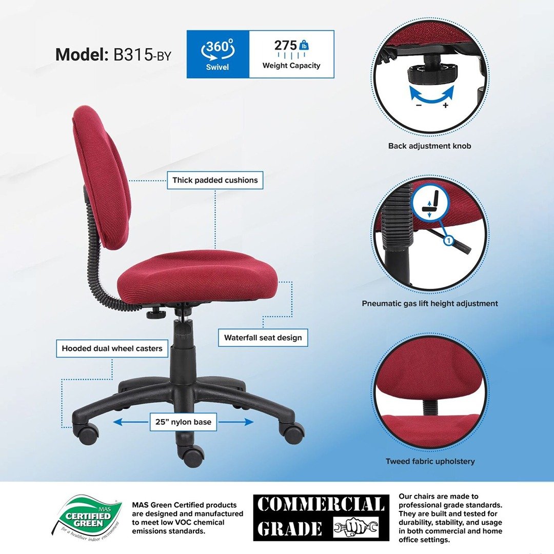 B315-by Task Chair W/loop Arm And Footring - Image 3