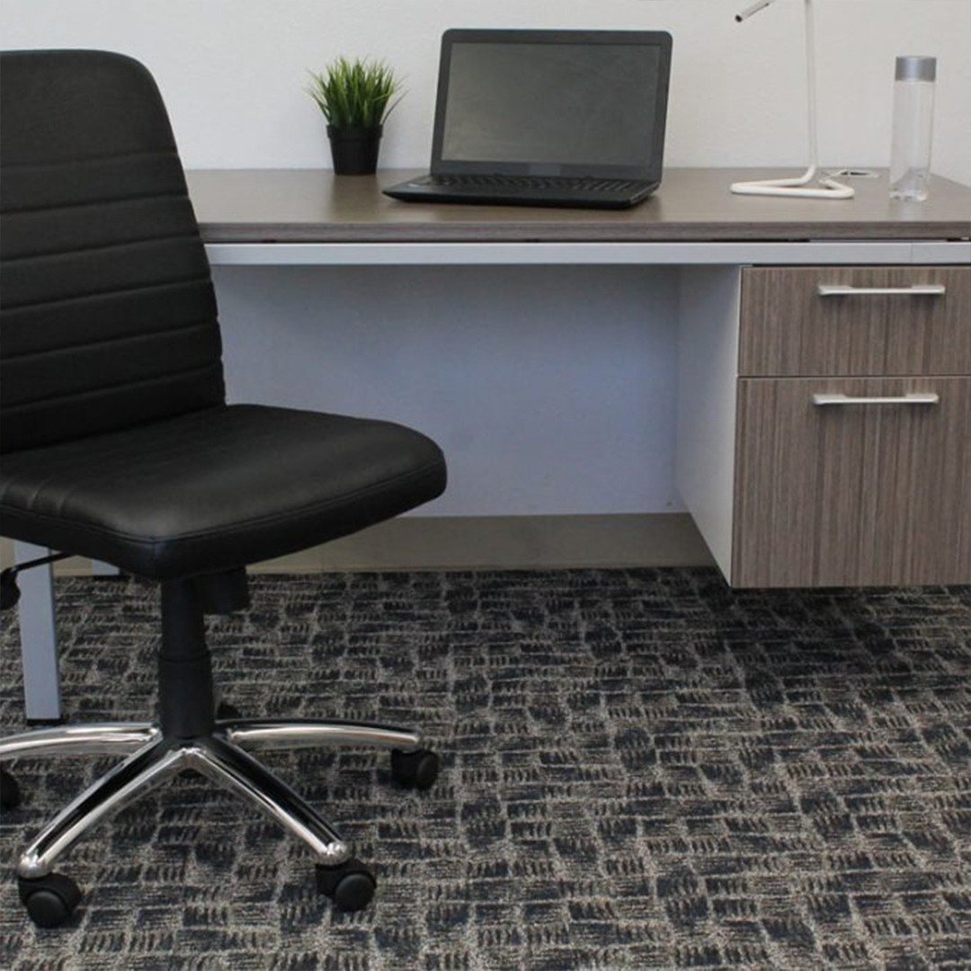 Black Leather Plus Posture Chair W/ Waterfall Seat - Image 6