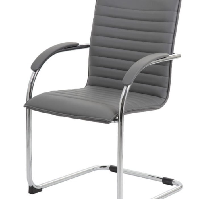 Boss Chrome Frame Grey Vinyl Side Chair, (set of 2) - Image 5