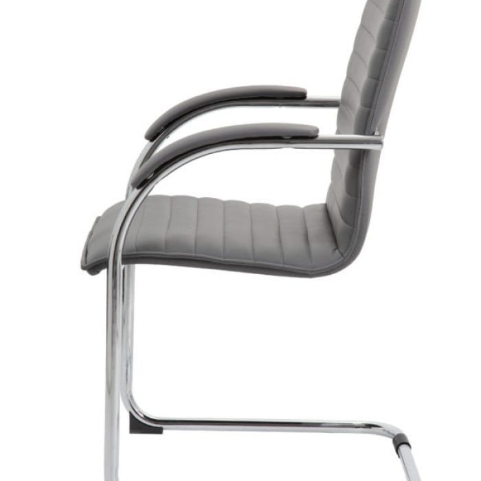 Boss Chrome Frame Grey Vinyl Side Chair, (set of 2) - Image 4