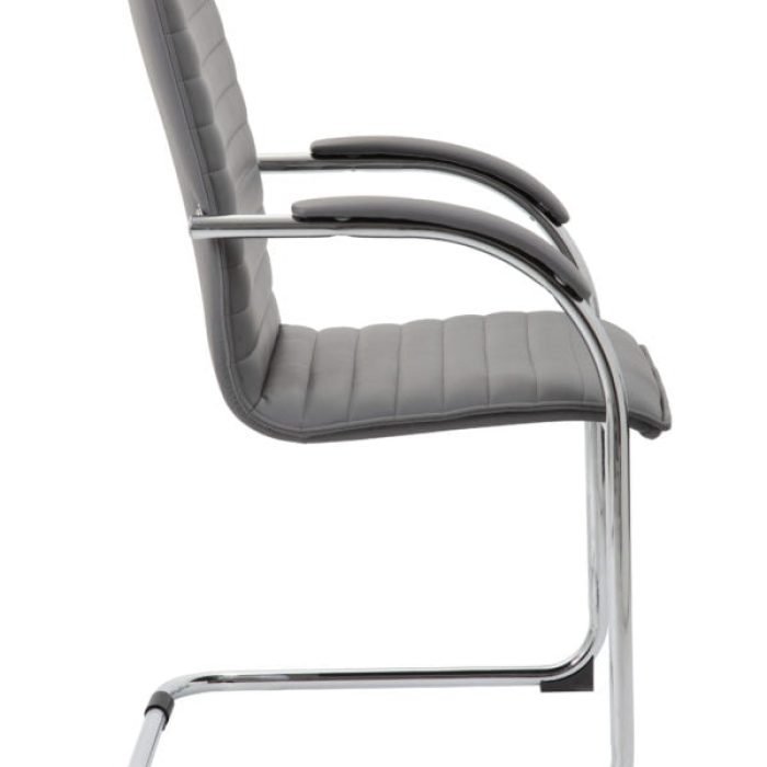 Boss Chrome Frame Grey Vinyl Side Chair, (set of 2) - Image 7