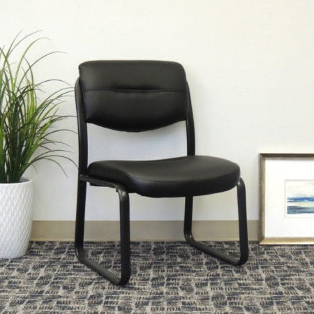 Boss Leather Sled Base Side Chair - Image 6
