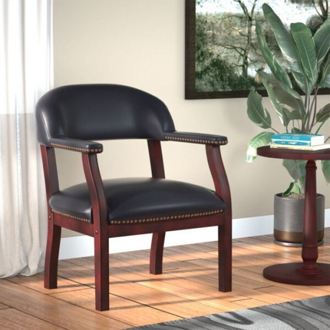Boss Captain’s guest, accent or dining chair in Black Vinyl - Image 7