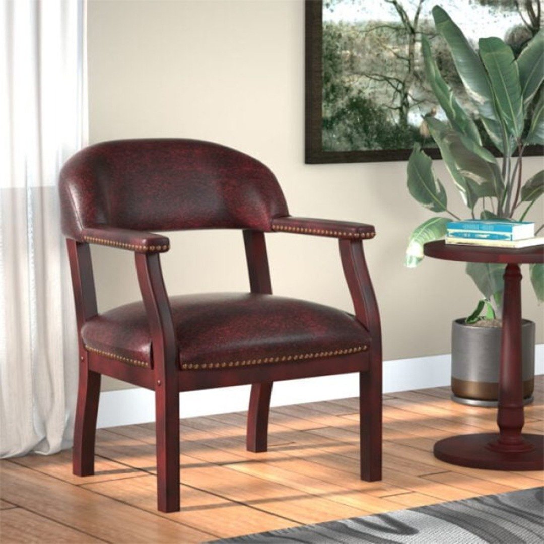 Boss Captain’s guest, accent or dining chair in Burgundy Vinyl - Image 7