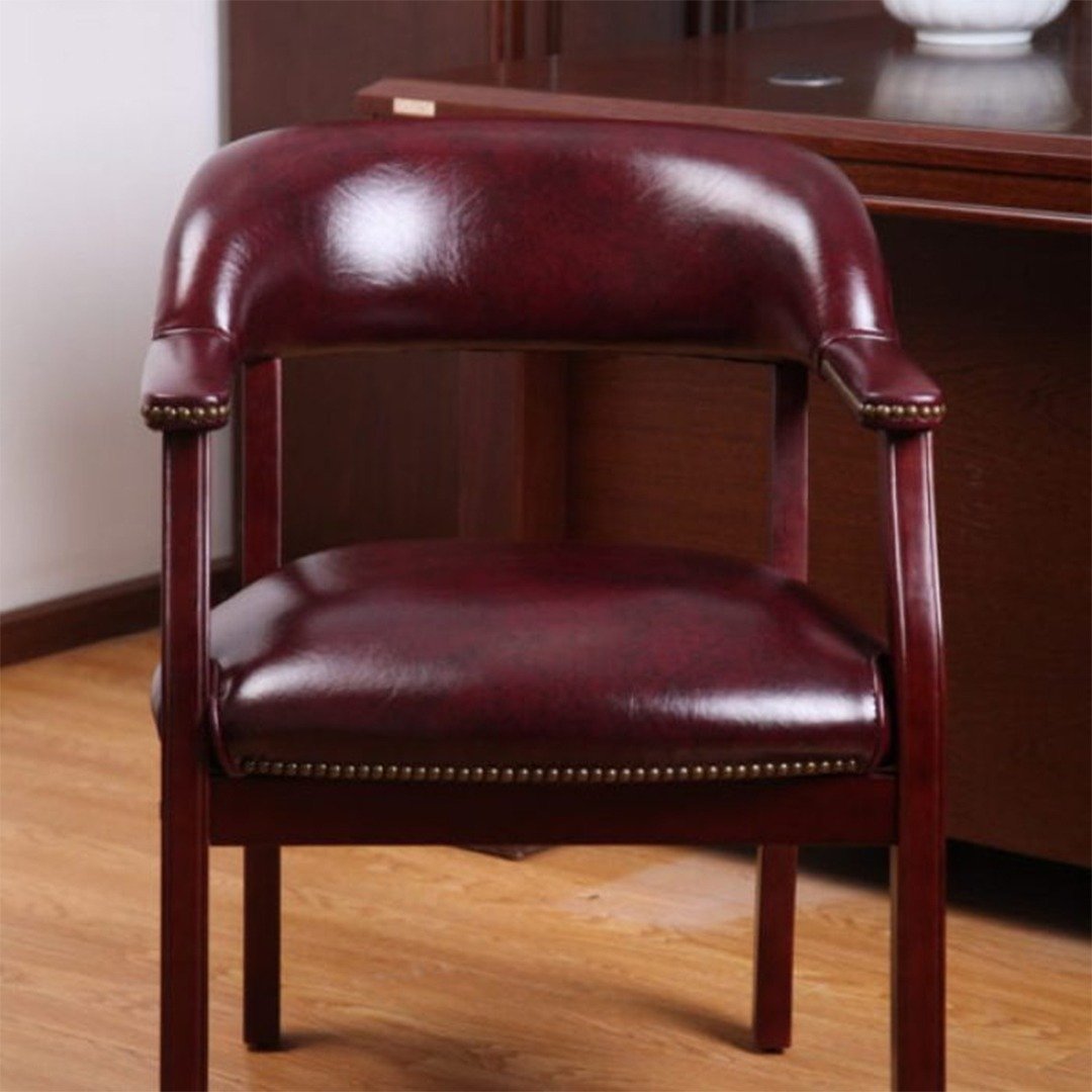 Boss Captain’s guest, accent or dining chair in Burgundy Vinyl - Image 8