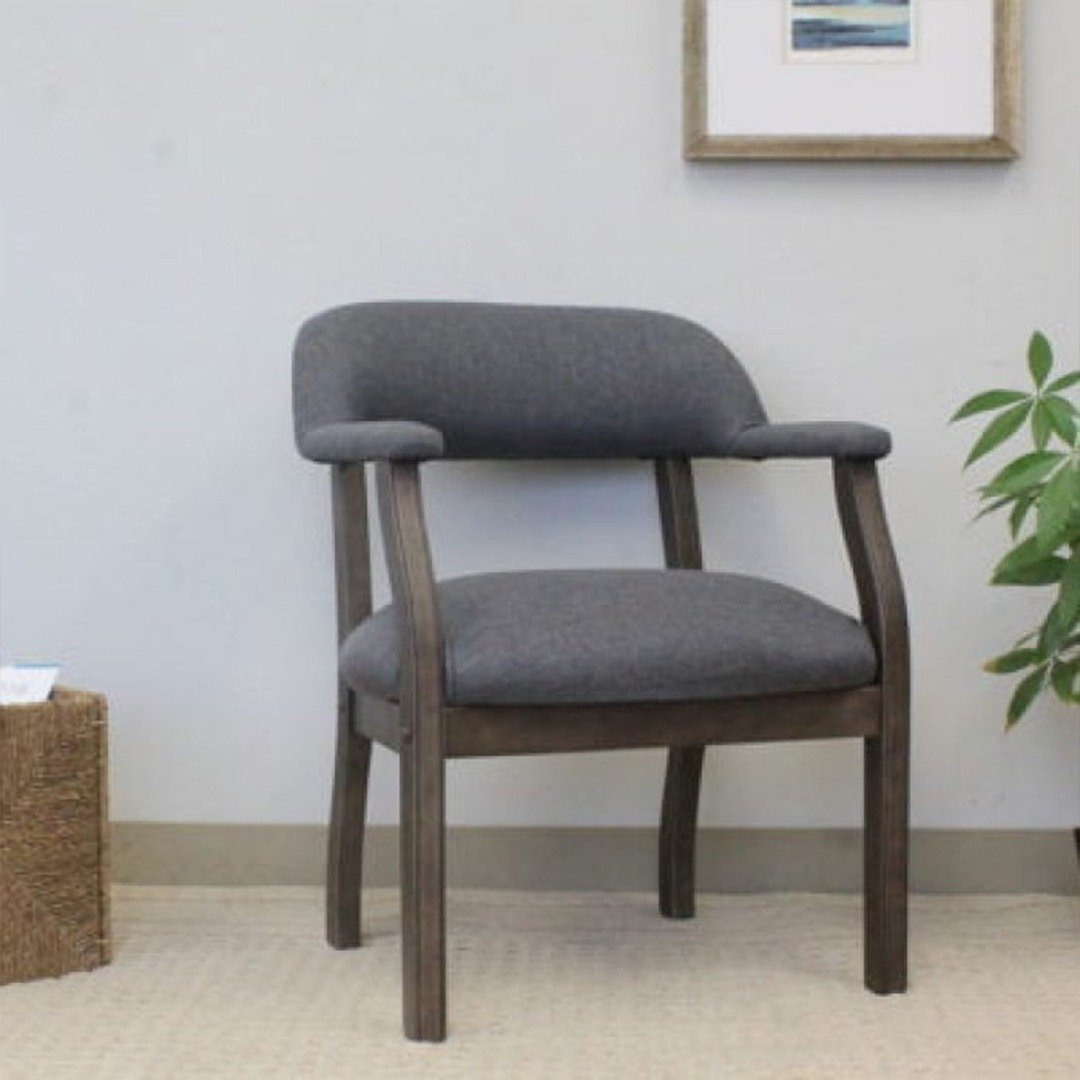 Boss Modern Captain’s guest, accent or dining chair in Slate Grade Commercial Grade Linen - Image 10