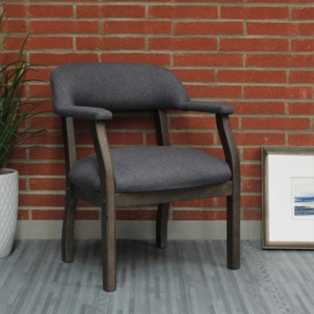 Boss Modern Captain’s guest, accent or dining chair in Slate Grade Commercial Grade Linen - Image 9