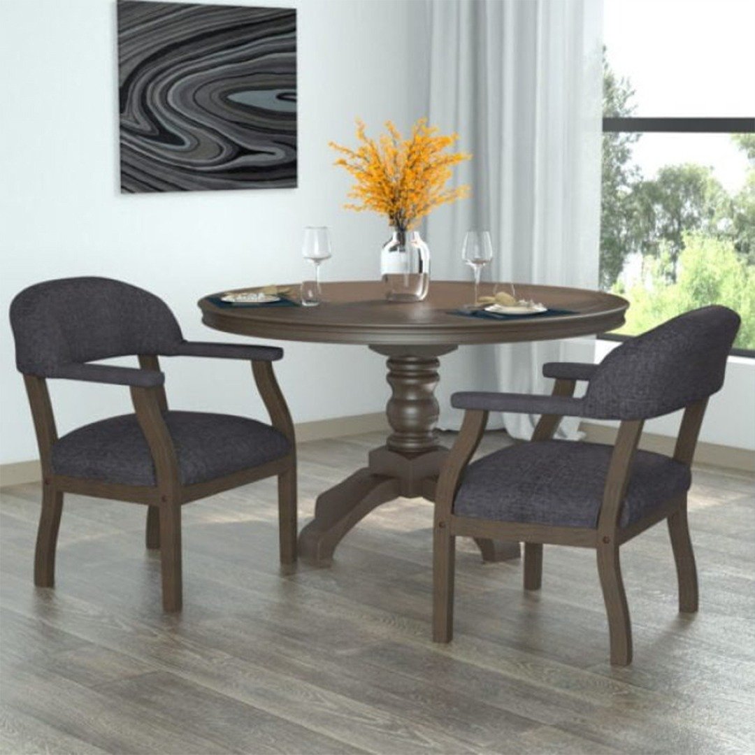 Boss Modern Captain’s guest, accent or dining chair in Slate Grade Commercial Grade Linen - Image 8