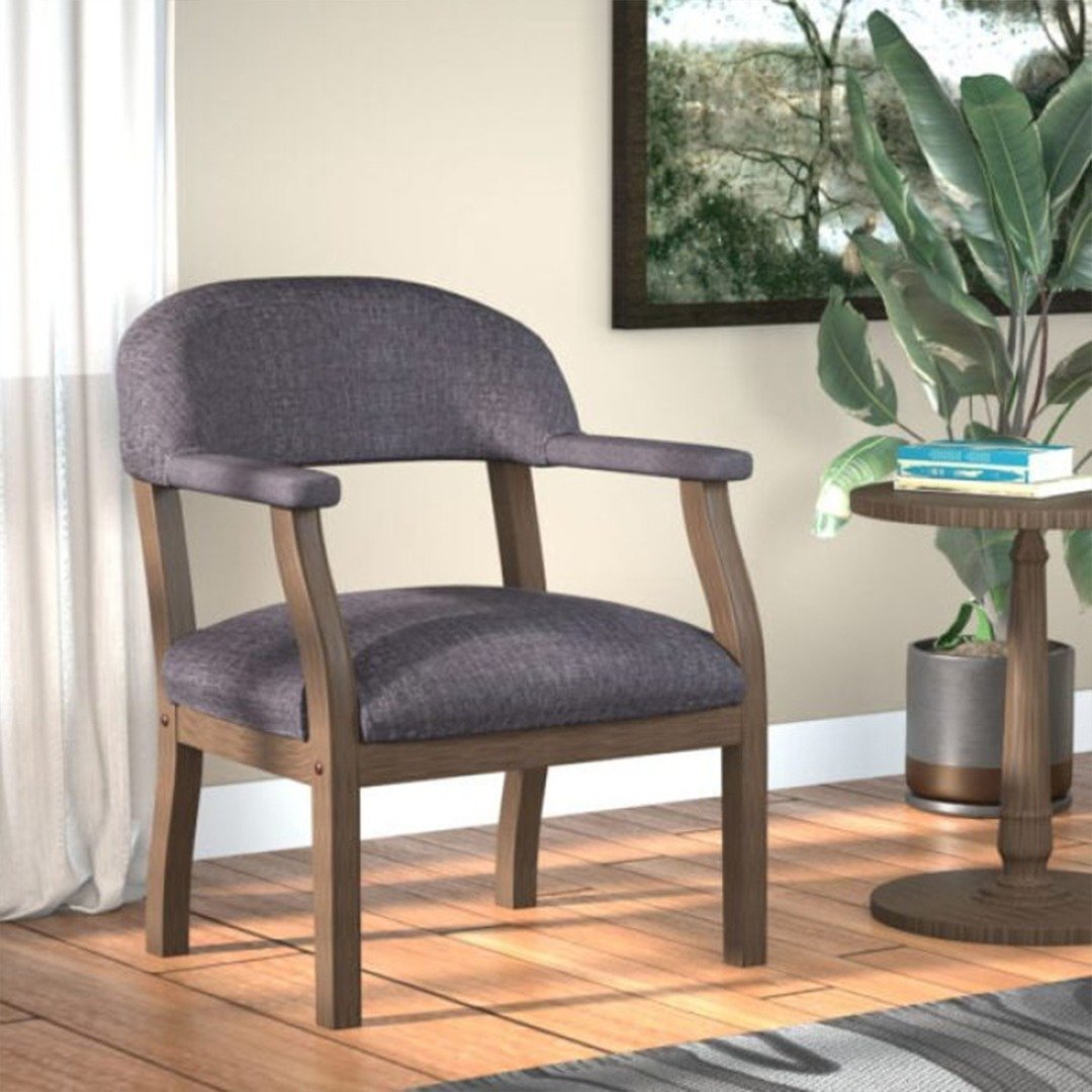 Boss Modern Captain’s guest, accent or dining chair in Slate Grade Commercial Grade Linen