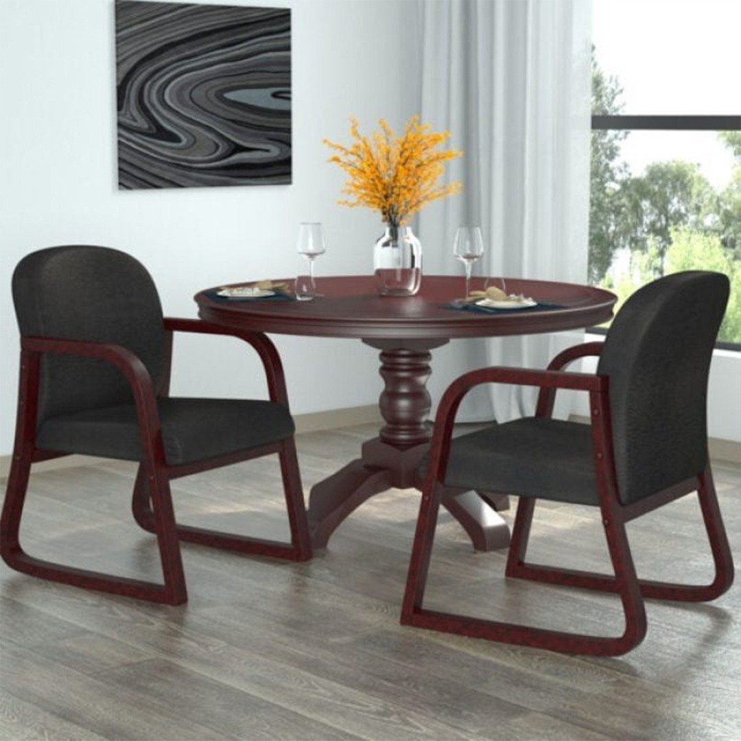 Boss Mahogany Frame guest, accent or dining chair In Black Fabric - Image 5