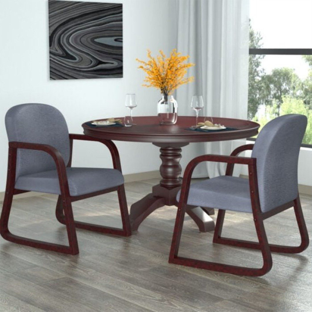 Boss Mahogany Frame guest, accent or dining chair in Grey Fabric - Image 3