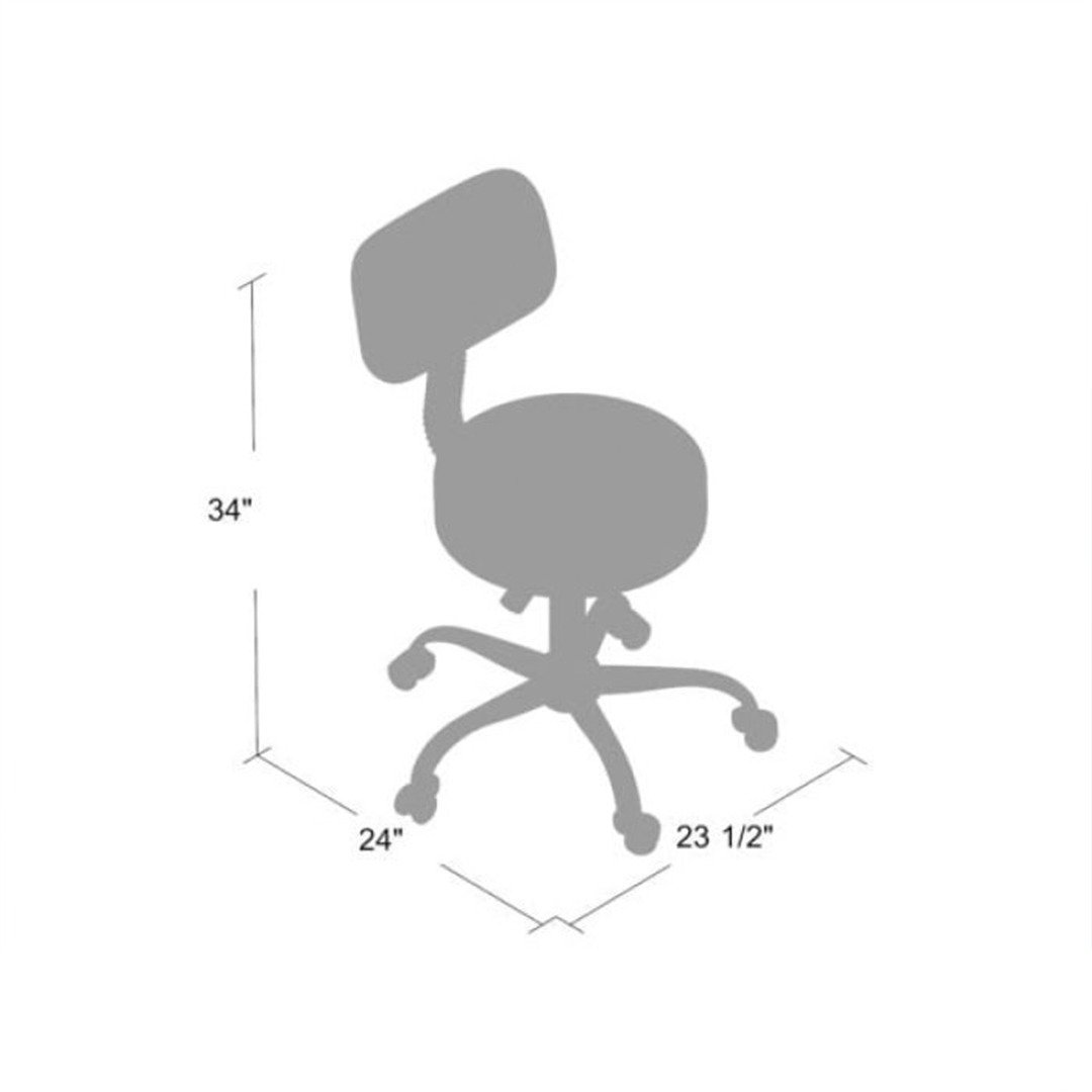 Boss Be Well Medical Spa Professional Adjustable Stool with Back, Beige - Image 9