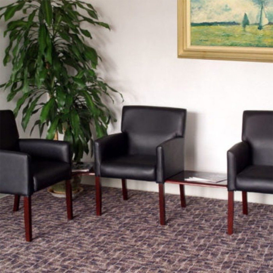 Boss Box Arm guest, accent or dining chair W/Mahogany Finish - Image 3
