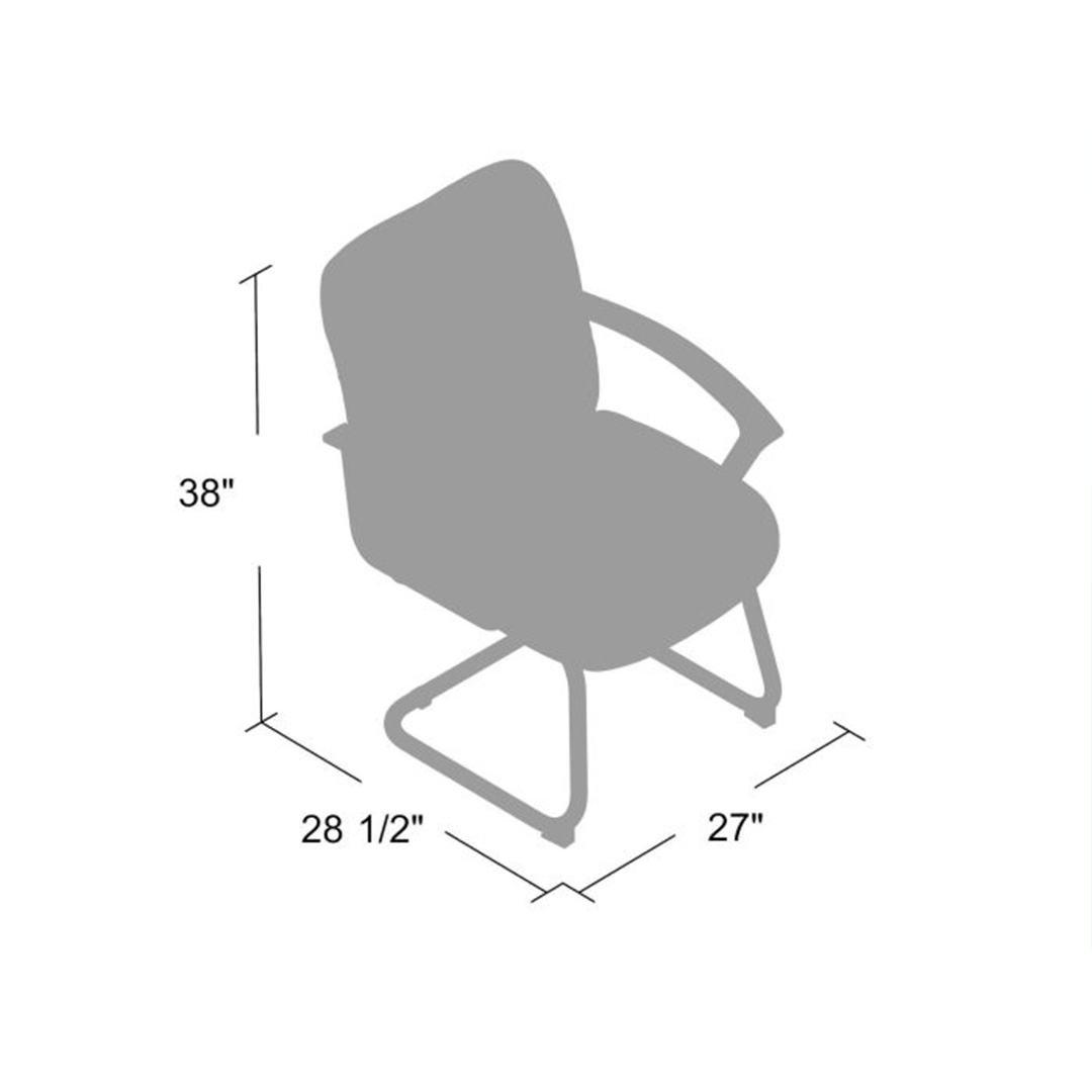 Boss Chrome Frame Black Vinyl Side Chair, (set of 4) - Image 8