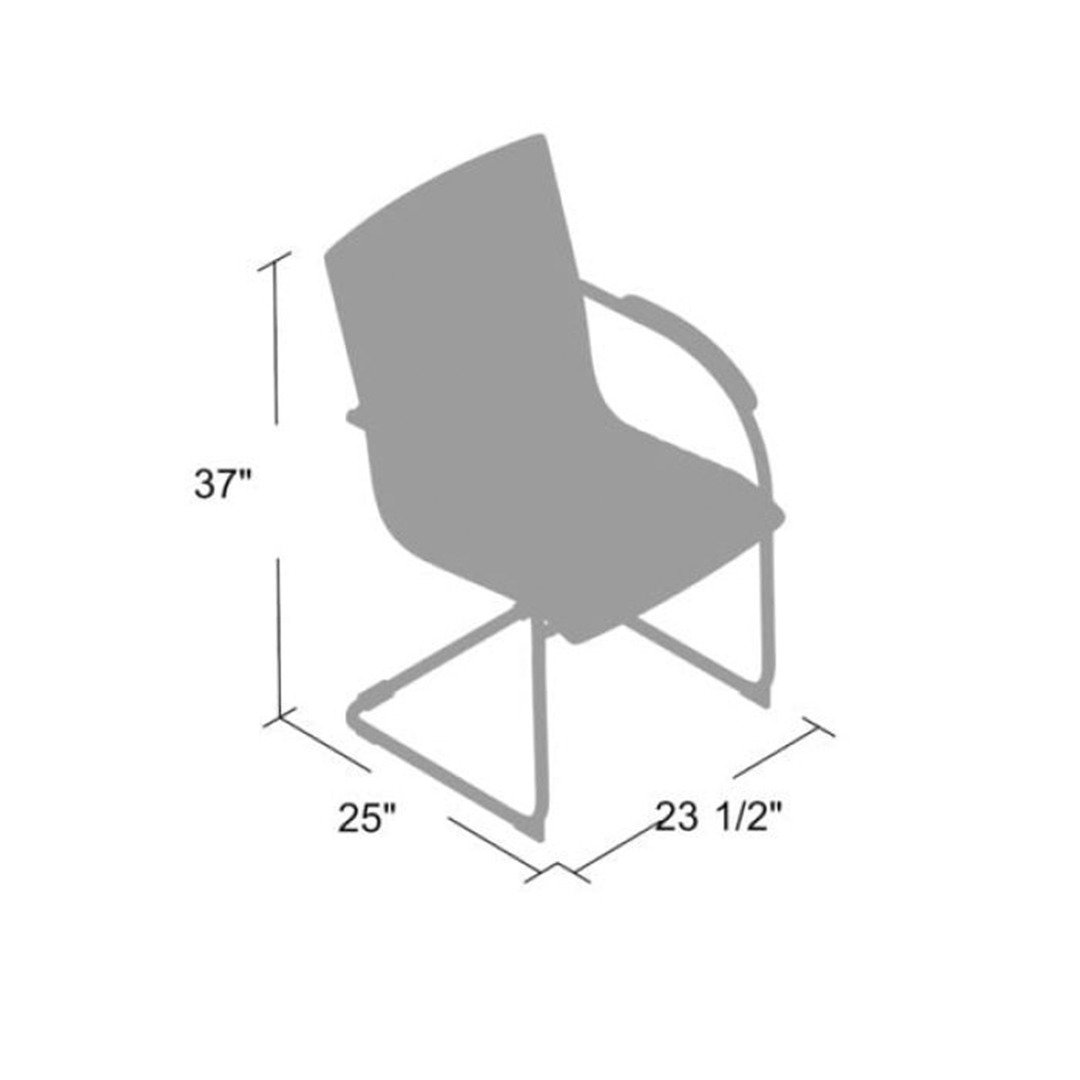 Boss Chrome Frame Grey Vinyl Side Chair, (set of 2) - Image 3