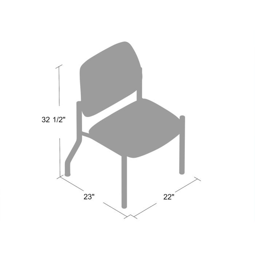 Boss Mid Back Armless Guest Chair, 300 lb capacity, Antimicrobial Vinyl - Image 7