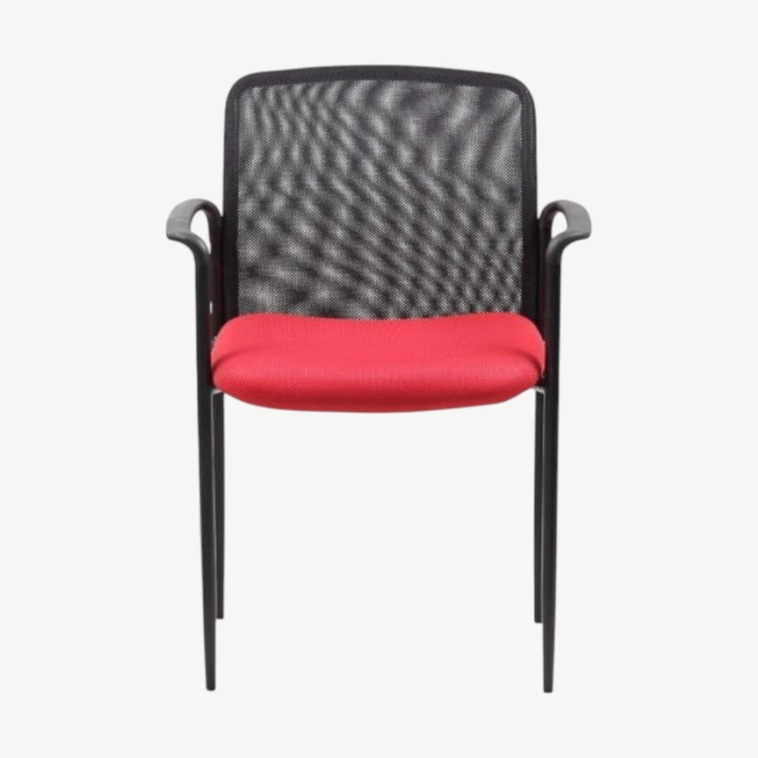 Boss Stackable Mesh Guest Chair - Red - Image 2