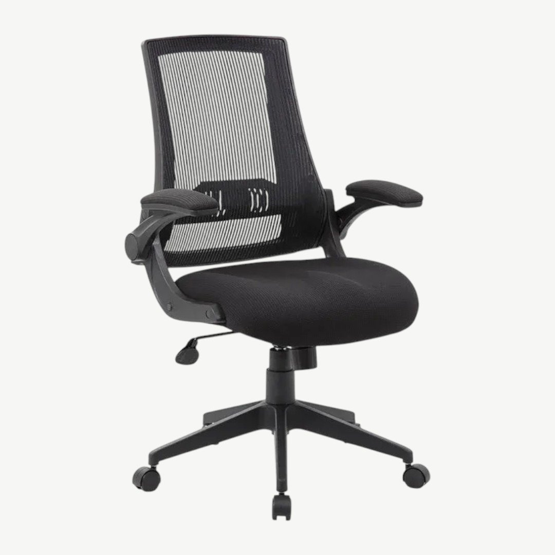 Boss Black Mesh Flip Arm Chairmesh - Image 2