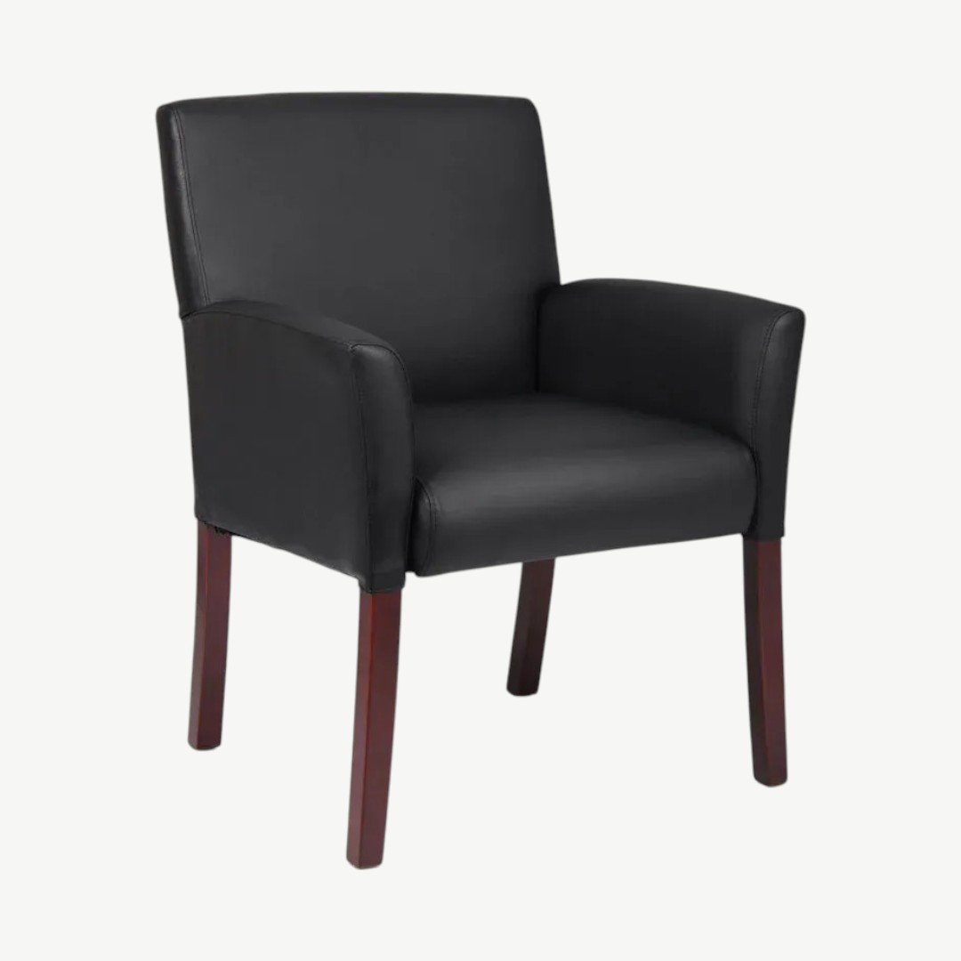 Boss Box Arm guest, accent or dining chair W/Mahogany Finish - Image 2