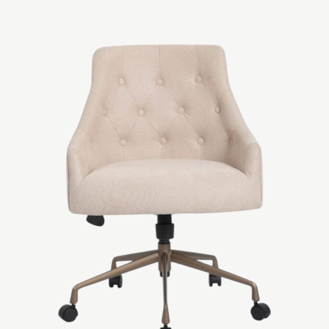 Boss Desk Chair-Beige w/Rustic Bronze Base - Image 2