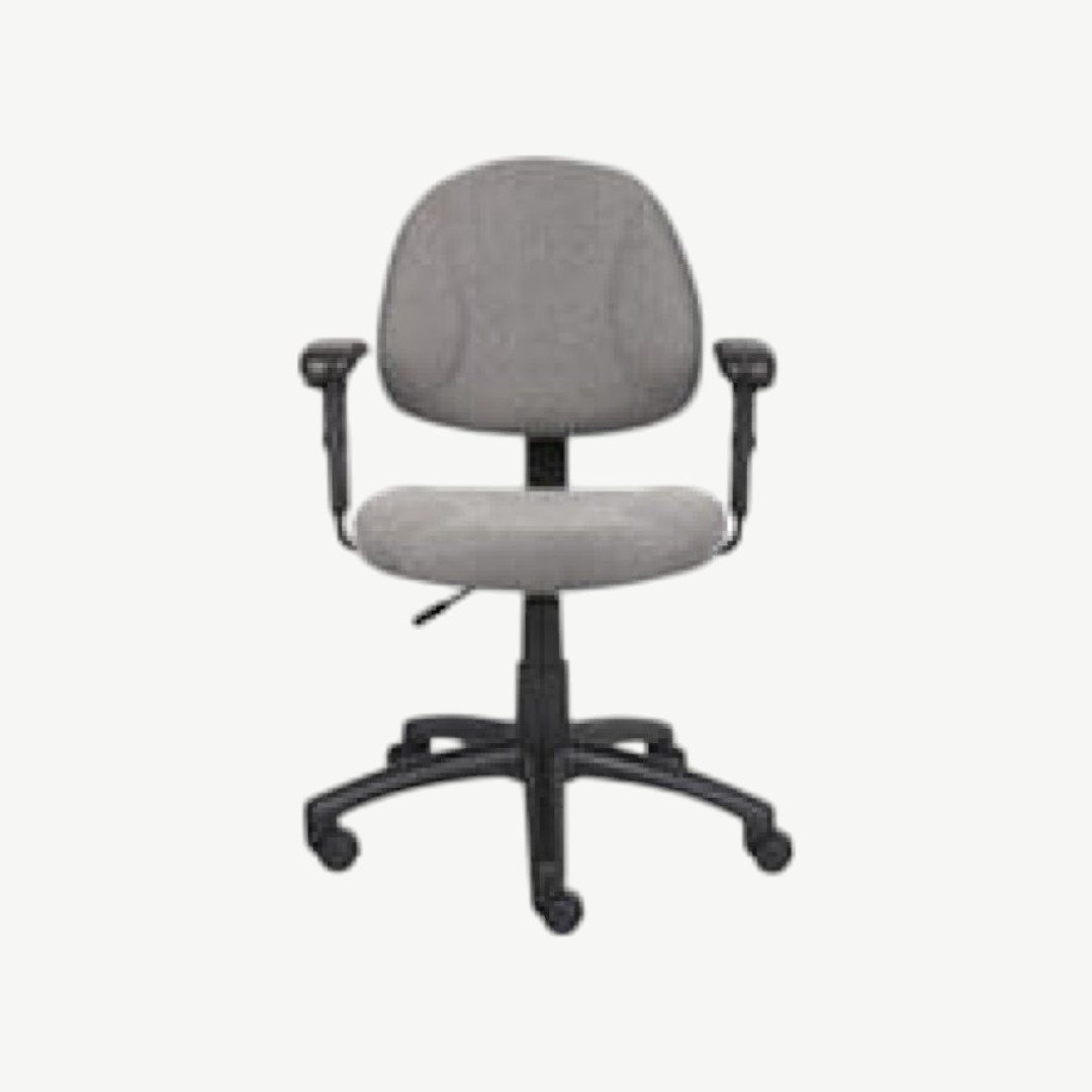 Boss Perfect Posture Deluxe Office Task Chair with Adjustable Arms, grey - Image 2