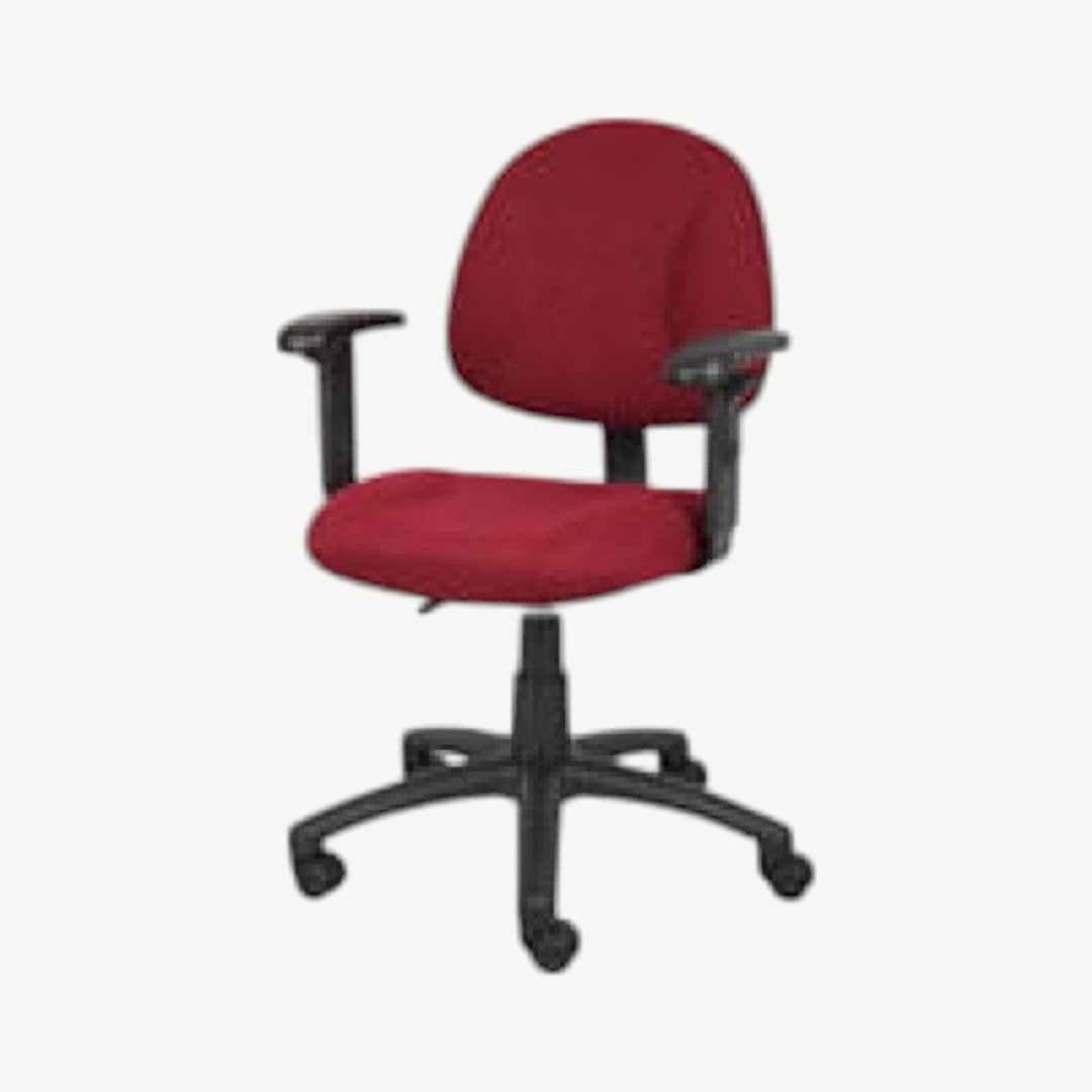 Boss Perfect Posture Deluxe Office Task Chair with Adjustable Arms, Burgundy - Image 2