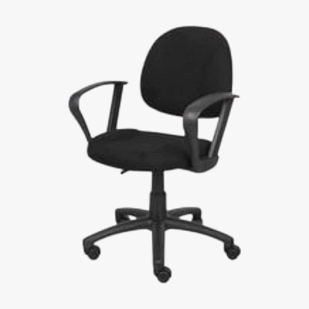 Boss Perfect Posture Deluxe Office Task Chair with Loop Arms, Black - Image 2