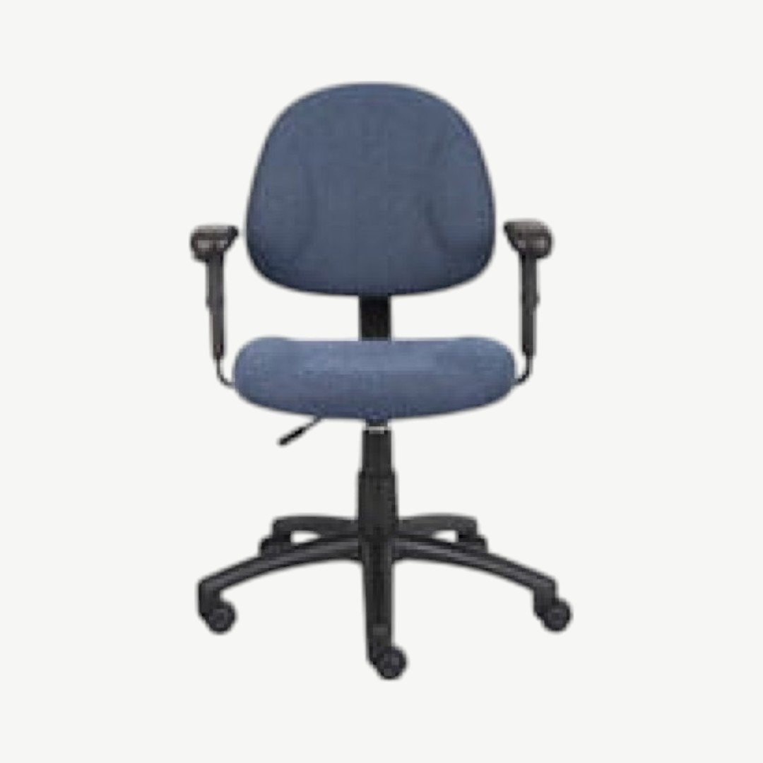 Boss Perfect Posture Deluxe Office Task Chair with Adjustable Arms, Blue - Image 2
